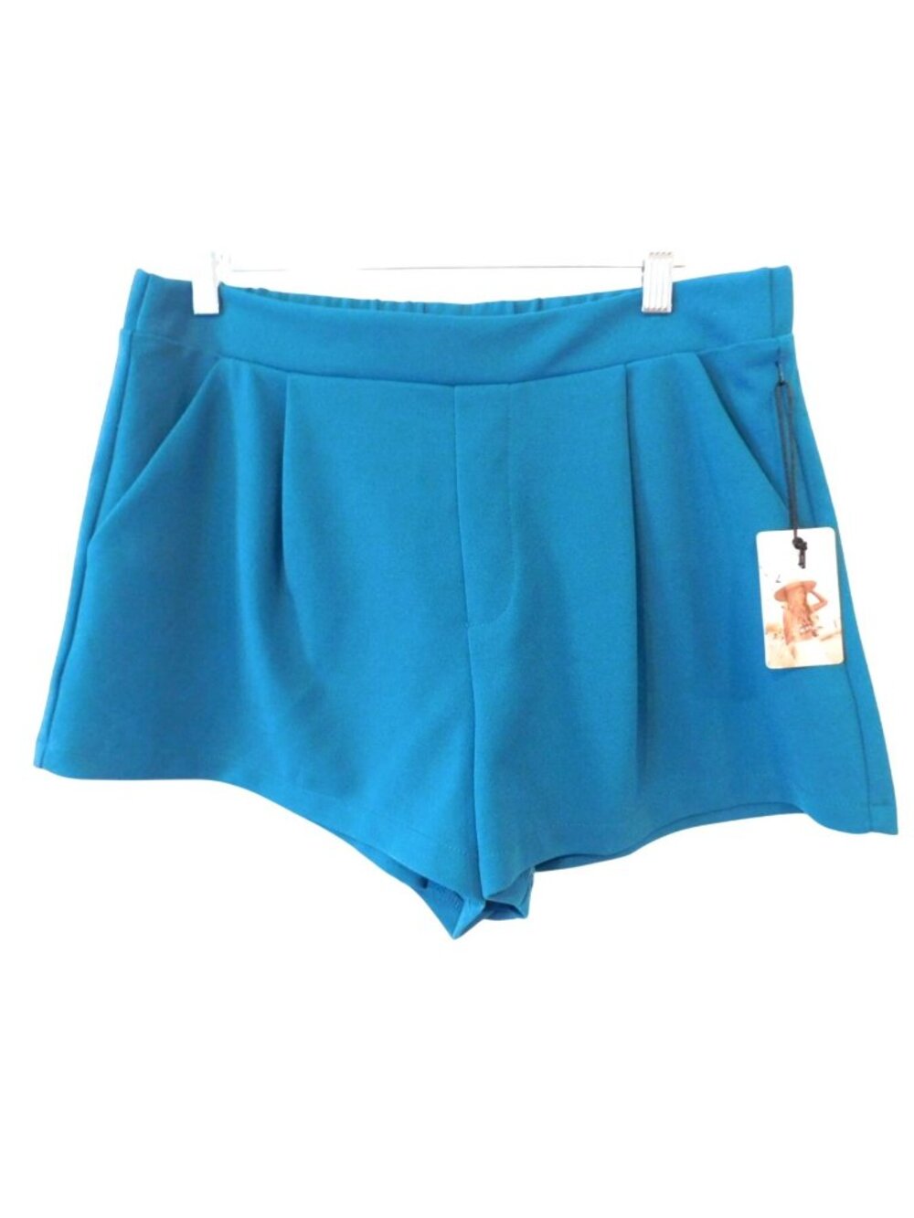 NWT Sincerely Jules Sz XL Teal High Rise Tailored Shorts Pleated Minimalist Chic